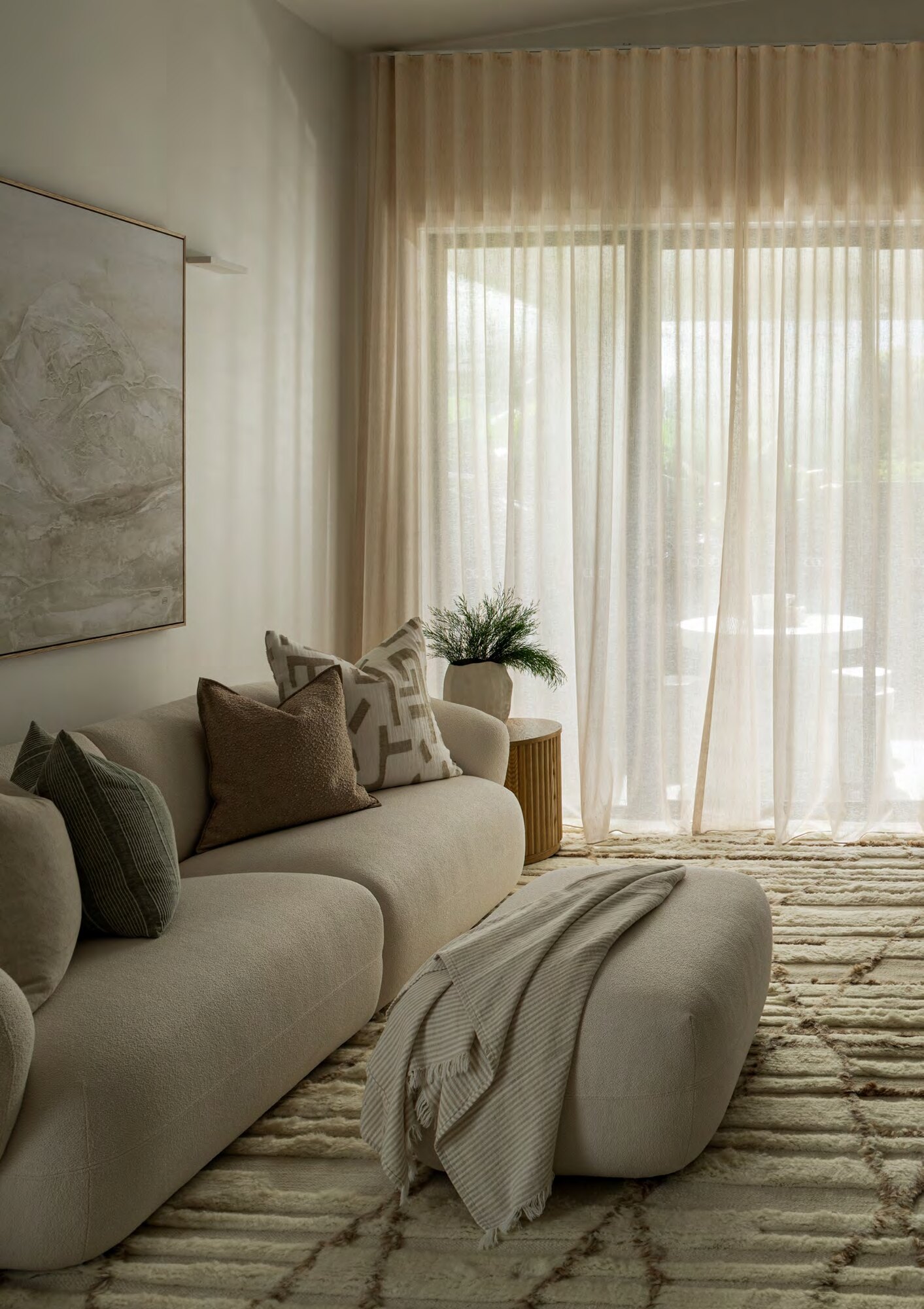 Living, softened by afternoon light